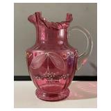Ruffled Cranberry Pitcher