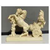 Alabaster Roman Soldier On Chariot