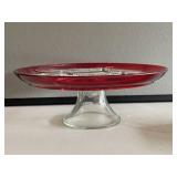 Westmoreland Ruby Flash Cake Stand