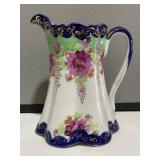 Floral Cobalt & Rose Pitcher
