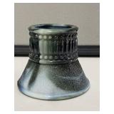 Green Slag Candle Holder