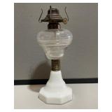 Milk Glass Base Oil Lamp
