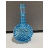 Blue Hobnail Barber Bottle