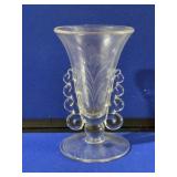Heisey Etched Clear Glass Vase