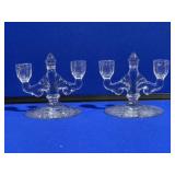 Pair of Heisey Orchid Candleholders
