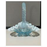 Blue Opalescent Fenton Basket