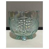 Grape & Cable Aqua Footed Bowl