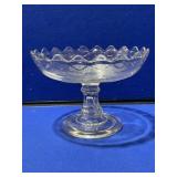 Antique Shell Central Glass Footed Compote