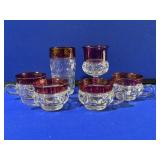 4 King Crown Cups, Goblet & Water Glass