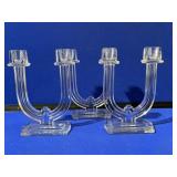 3 Heisey Candleholders