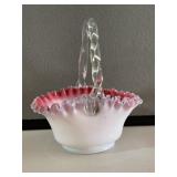 Beautiful Cranberry Ruffled Rim Bowl