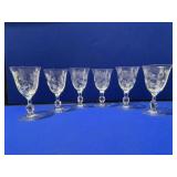 6- Heisey Rose Stemware Glasses