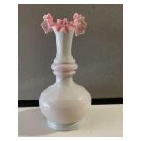 Antique Handblown Victorian Fire Glow Top Vase