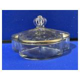 Silver Overlay Divided Candy Dish