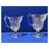 2- Actress Pattern Glass Pitchers