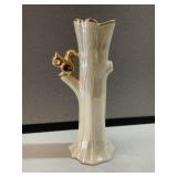 Pottery Bud Vase w/ Squirrel