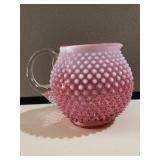 Fenton Cranberry Opalescent Hobnail Pitcher