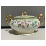 German Floral Biscuit Jar with Lid