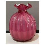 Fenton Ruffled Top Rose Vase