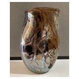 Amber Handblown Art Glass Vase