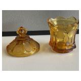 2 Piece Amber Coin Spot Lid & Spooner