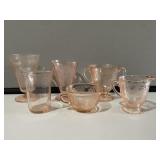 6- Assorted Pink Depression Pieces