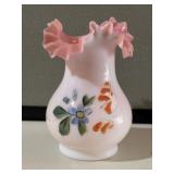 Hand Painted Pink Bristol Vase