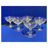 Heisey Etched Glass Rose Sherbert