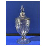 Crystal Etched Glass Candy Jar
