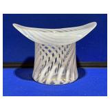 Fenton White Swirl Hat Vase