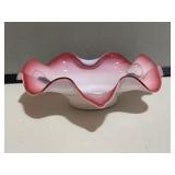 Pink / White Leaf Shaped Bowl