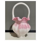 Fenton Pink / White Basket