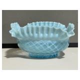 Blue Crisscross Ruffled Brides Bowl