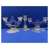 3- Glass Candelabra