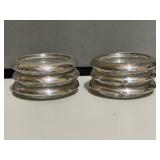 6 Silver & Crystal Coasters