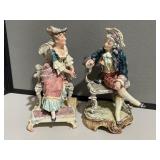 Majolica Man & Lady Figure