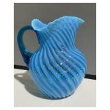 Blue Swirl Opalescent Pitcher