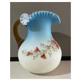 Ruffled Victorian Blue Picher