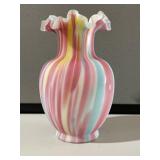 Ruffled Art Glass Vase