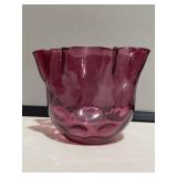 Cranberry Fluted Vase