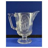 Pattern Glass Portrait Pitcher