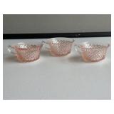 3 Pink Depression Coffee Cups