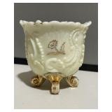 Footed Custard / Spooner Uranium Glass Vase