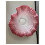 Hand Blown Pink / White Brides Bowl