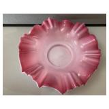Hand Blown Pink / White Brides Bowl