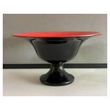 Czech Frosted Orange & Black Center Bowl