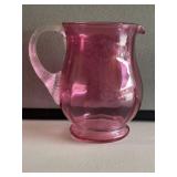 Cranberry Glass Pitcher