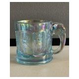 Imperial Glass Teal Elephant Handled Mug
