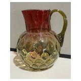 Amberina Inverted Thumb Print Pitcher