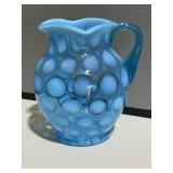 Frosted Blue Coin Dot Pitcher